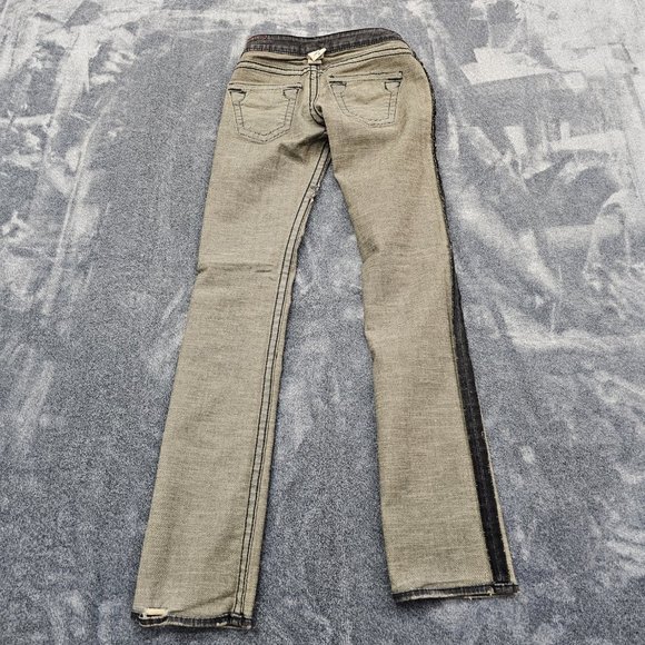 True Religion Billy Big T Jeans womens 26 Black Stretch Flap pockets distressed - Picture 11 of 16